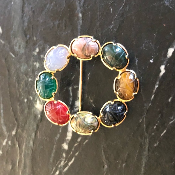 Vintage Scarab Pin - Picture 1 of 3